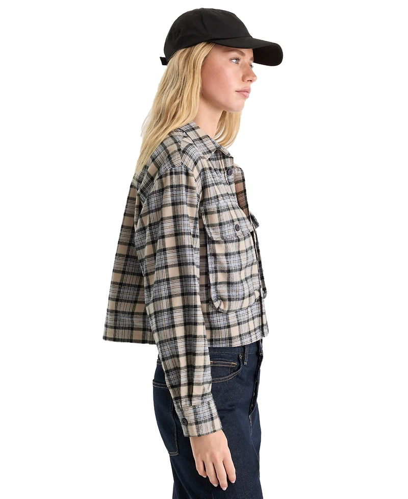 Good American Women's Button-Front Collared Shirt