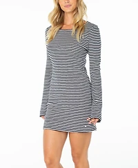 Roxy Women's Hermosa Striped Long-Sleeve Mini Dress