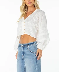 Roxy Women's Let's Get Away Striped Long-Sleeve Shirt