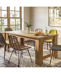 Tribesigns Dining Table for 6–8, 70.8" Farmhouse Dining Room Table with Sturdy Panel Legs, Large Wooden Kitchen Table