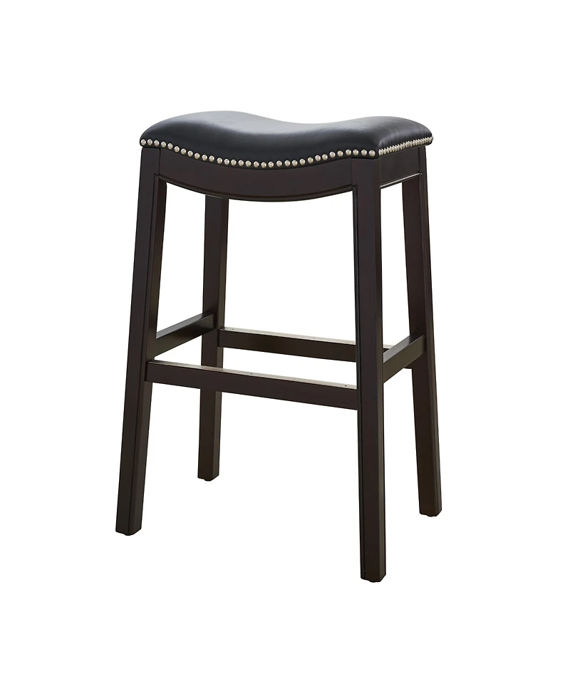 HomeRoots 31" Solid Wood Backless Bar Height Bar Chair