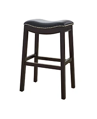 HomeRoots 31" Solid Wood Backless Bar Height Bar Chair