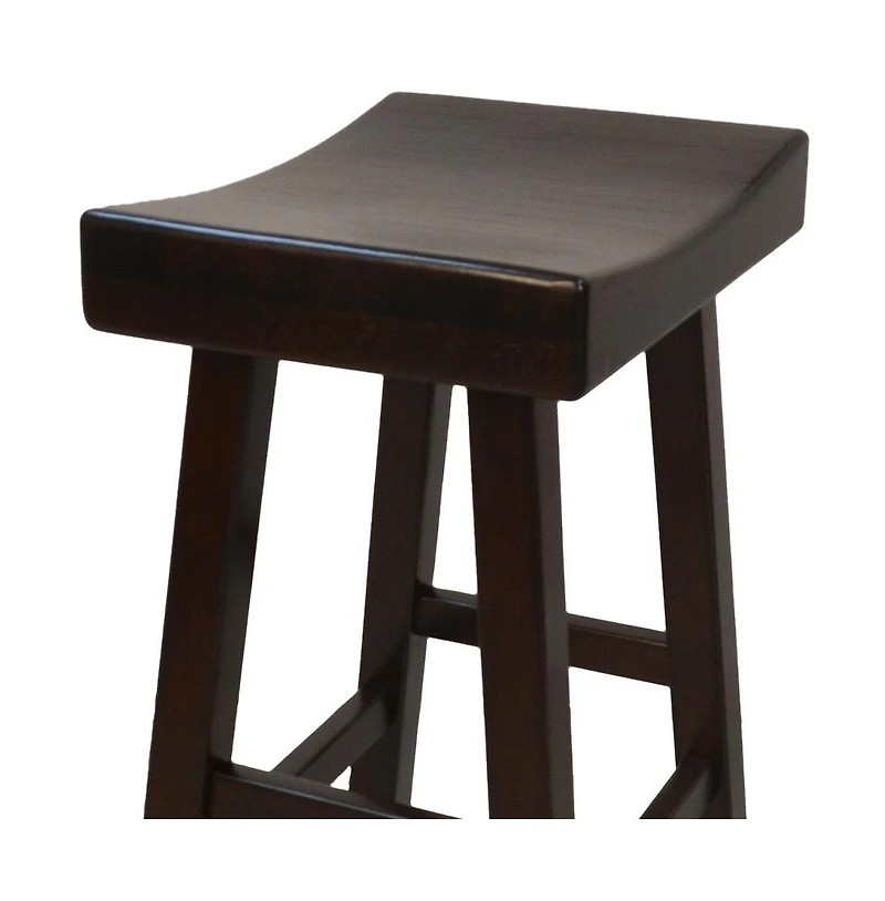 HomeRoots 30" Solid Wood Backless Bar Height Bar Chair