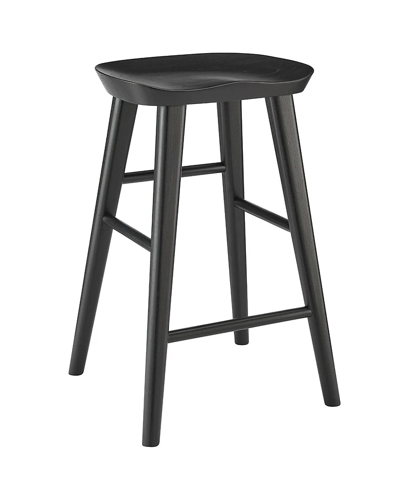 HomeRoots 25" Solid Wood Backless Counter Height Bar Chair