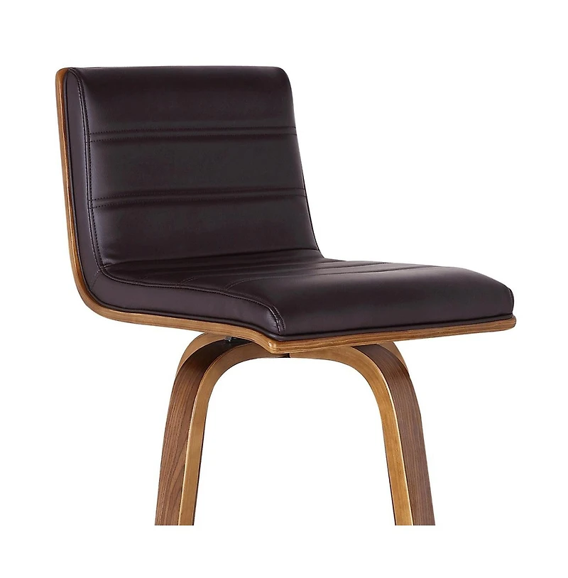 HomeRoots 26" Solid Wood Swivel Low Back Counter Height Bar Chair