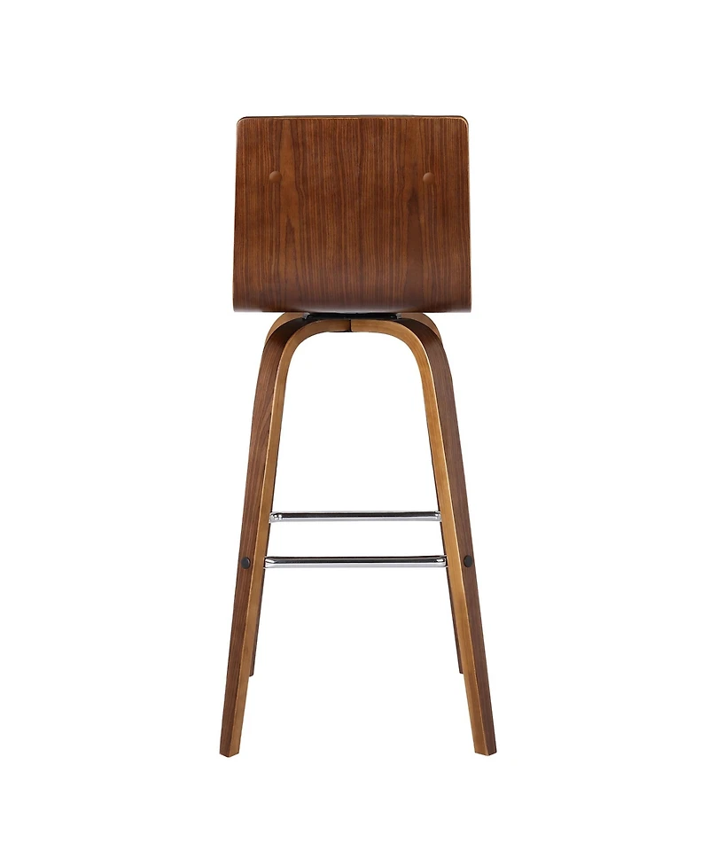HomeRoots 26" Solid Wood Swivel Low Back Counter Height Bar Chair