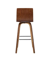 HomeRoots 26" Solid Wood Swivel Low Back Counter Height Bar Chair
