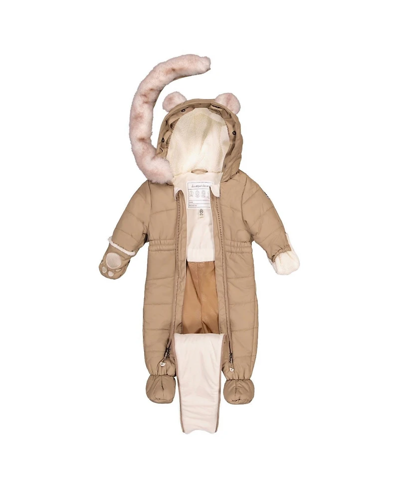 Deux par Baby ( 6M to 18 M ) Unisex One Piece Snowsuit for Car Seats Taupe