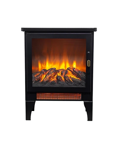 Mondawe 17 inch Freestanding Electric Fireplace Stove heater with 3D Flame