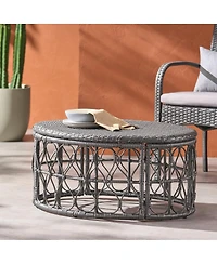 Streamdale Furniture Boho Wicker Outdoor Coffee Table with Looped Design