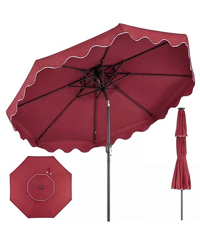 Sugift 9 ft Patio Umbrella with Push Button Tilt and Crank