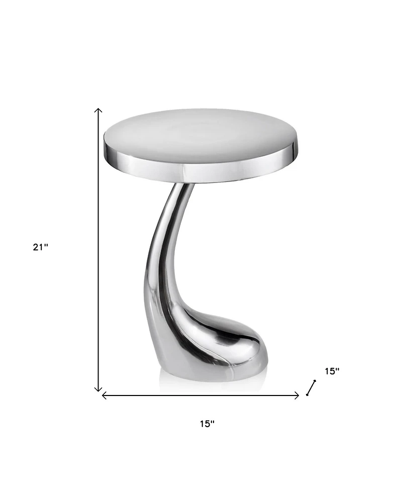 HomeRoots 21" Aluminum Round Abstract End Table