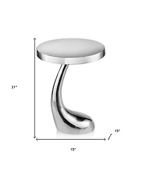 HomeRoots 21" Aluminum Round Abstract End Table