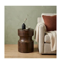 HomeRoots 16" Solid Wood Round End Table