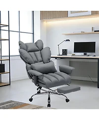 homfan Big and Tall Ergonomic Office Chair with High-Back Pu Leather, Lumbar Support, Adjustable Recline and Footrest