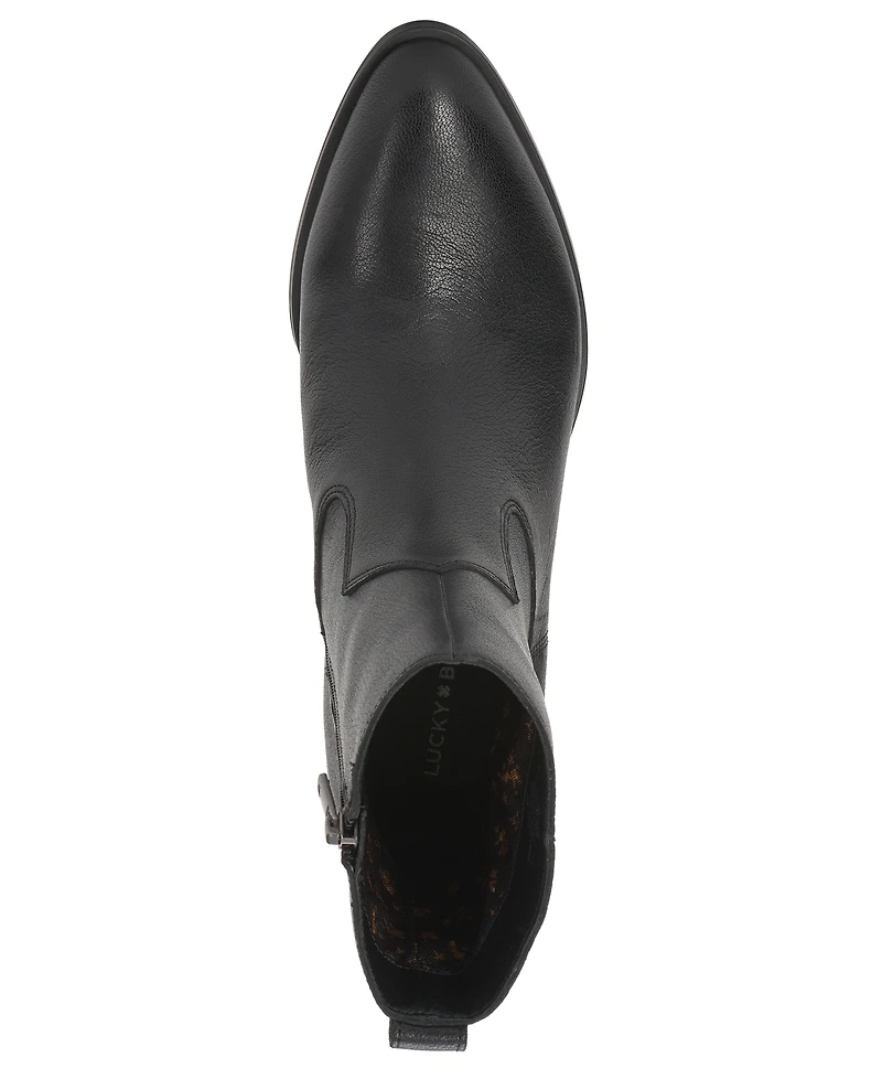 Lucky Brand Women's Leather Almond Toe Ankle Booties