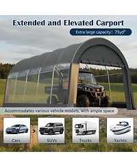Clihome Heavy-Duty 12x20 Feet Carport Canopy, Commercial-Grade Steel Frame Portable Garage