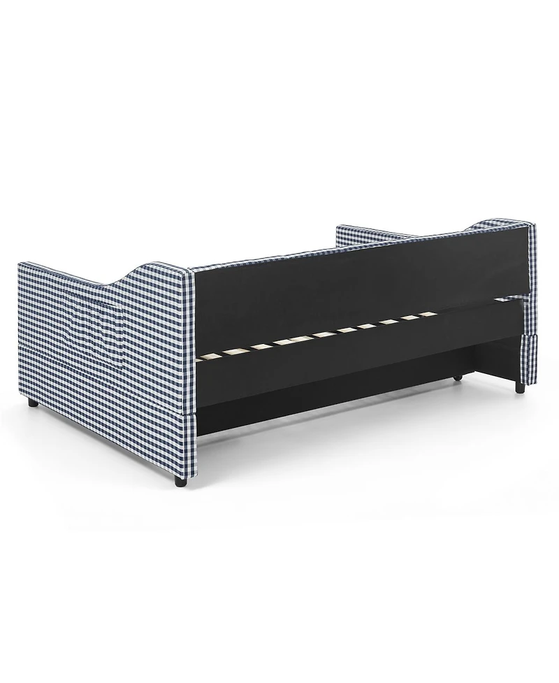 Streamdale Furniture Upholstered Full-Size Convertible Daybed with Trundle and Side Storage