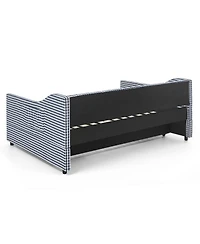 Streamdale Furniture Upholstered Full-Size Convertible Daybed with Trundle and Side Storage