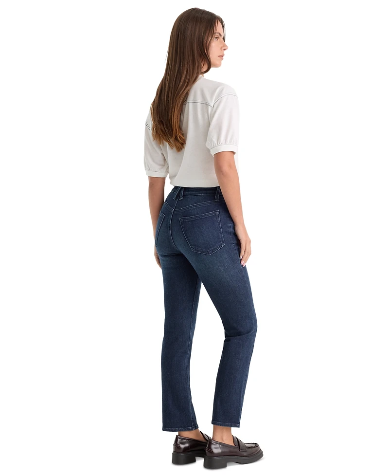 Good American Petite Mid-Rise Straight Ankle Jeans