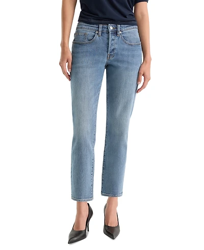 Good American Women's Mid-Rise Straight-Leg Ankle Pants