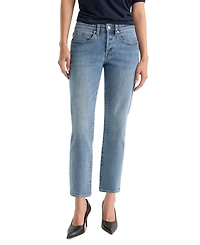 Good American Women's Mid-Rise Straight-Leg Ankle Pants