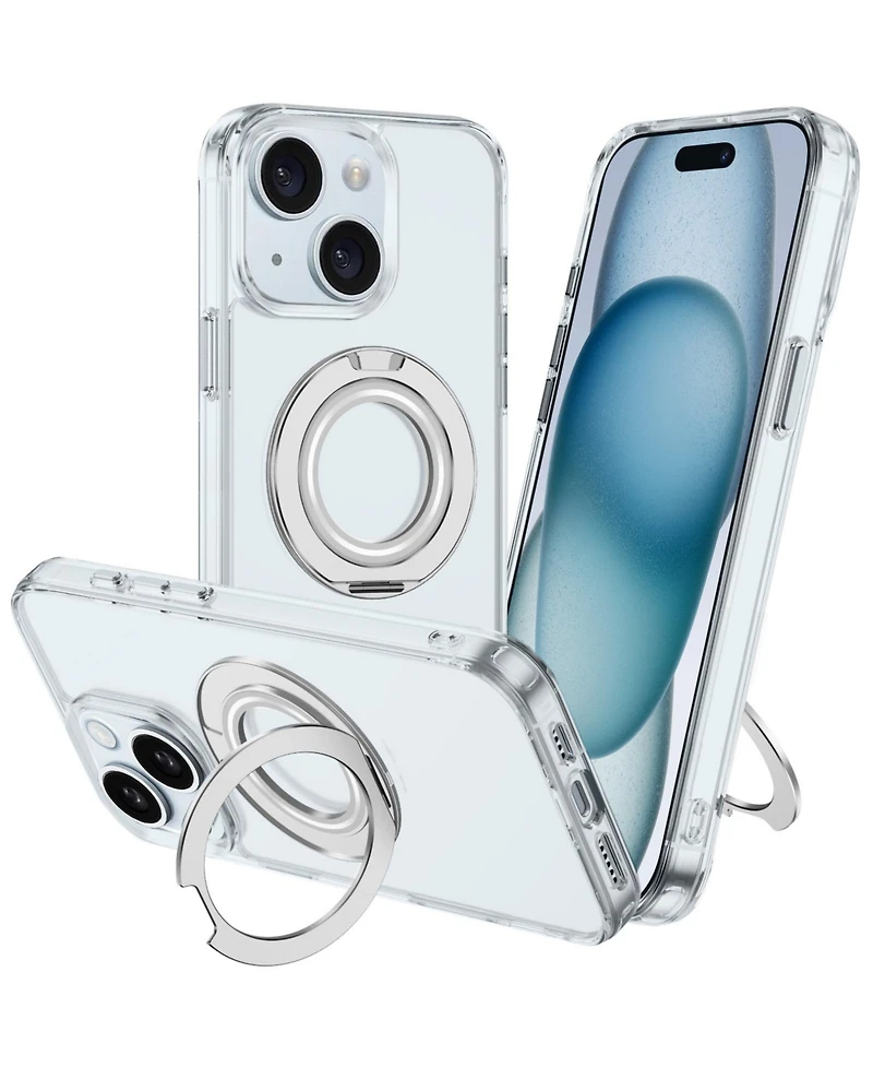 Alpha Digital iPhone 15 Series Case: Magnetic Ring Stand, Shockproof