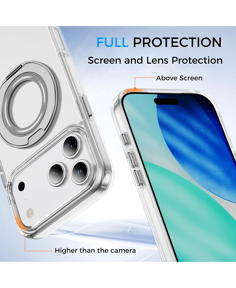 Alpha Digital iPhone 17 Series Magnetic Ring Stand, Shockproof Case