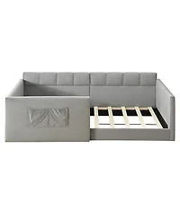 Streamdale Furniture Twin Velvet Upholstered Daybed with Side Storage Pockets