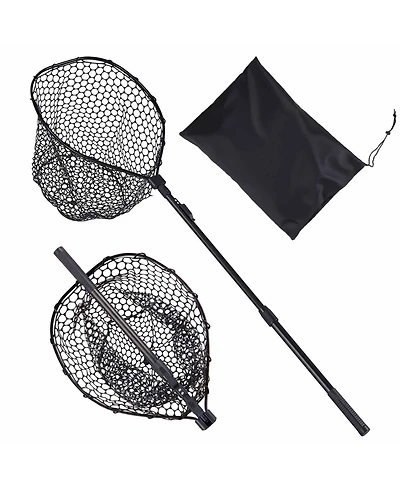 Zeny Fishing Net, Foldable Landing Nets with Telescopic Handle, Portable Lightweight and Stronger 6063 Aluminum Fish Gear,