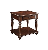 HomeRoots 24" Manufactured Wood Rectangular End Table With Drawer And Shelf