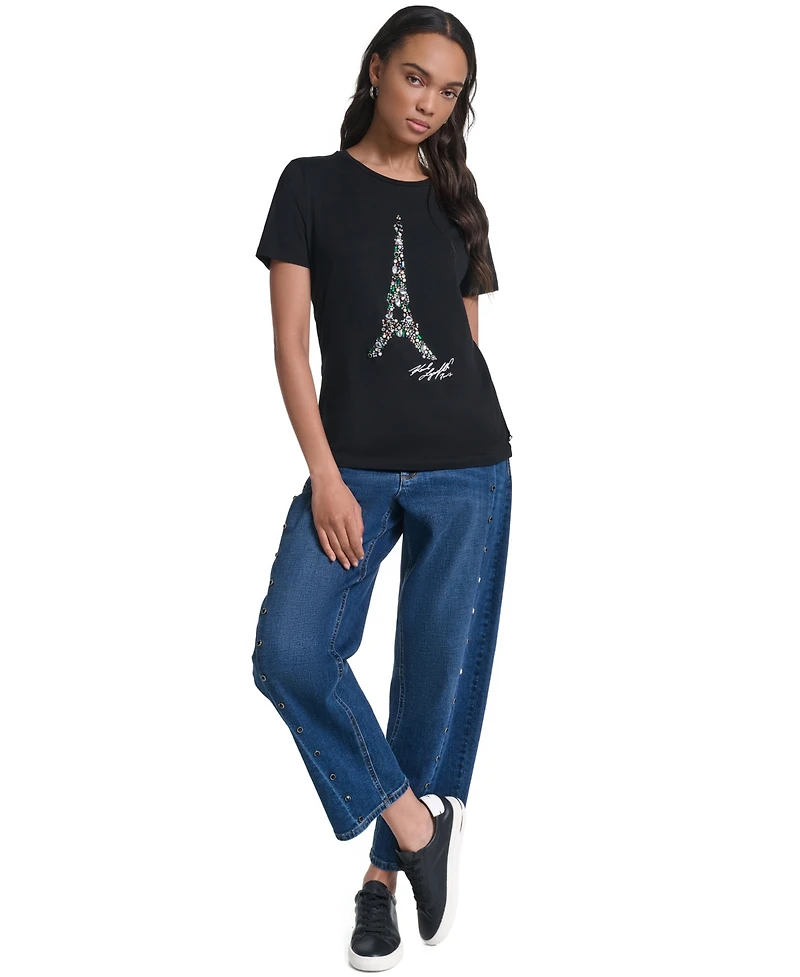Karl Lagerfeld Paris Women's Eiffel Graphic T-Shirt