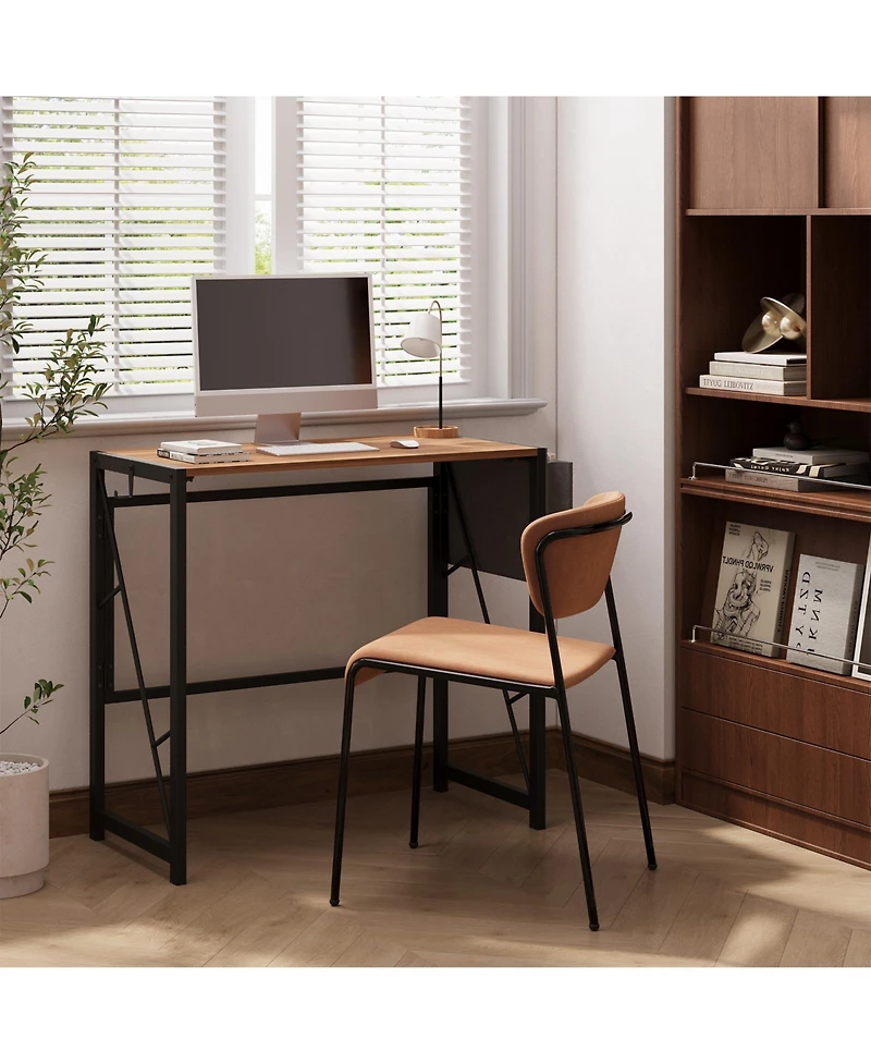 homfan 31.5" Folding Computer Desk – Home Office Desk with Storage Bag and Hook, Foldable Table for Gaming and Study in Small Spaces