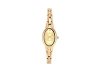 Peugeot Women's 14K Gold-Plated 30x25mm Oval Dial Link Bracelet Watch