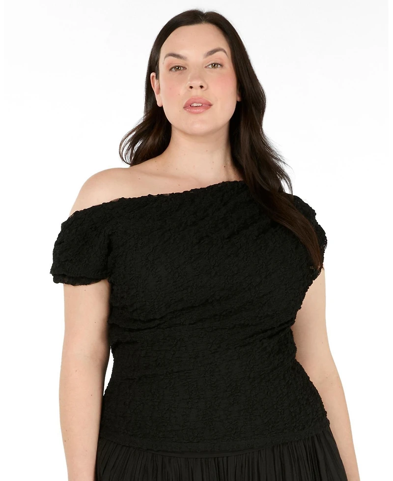 Estelle Women's Gia Lace One-Shoulder Fitted Top