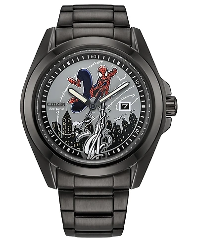 Citizen Men's Spider-Man Gray Stainless Steel Bracelet Watch 43mm