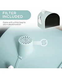 Ruie Fully Enclosed Cat Litter Box with Lid Drawer Scoop and Mat