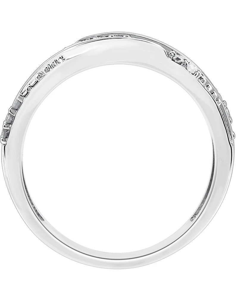 Diamond Twist Look Ring (1/6 ct. t.w.) Sterling Silver