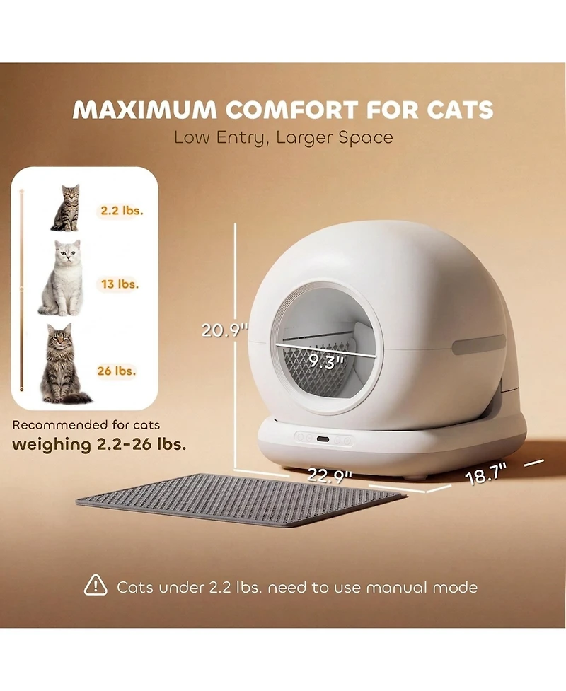 Ruie Automatic Self-Cleaning Cat Litter Box with App Control