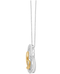 Marsala Diamond Double Heart 18" Pendant Necklace (1/4 ct. t.w.) in Sterling Silver & 14k Gold-Plate