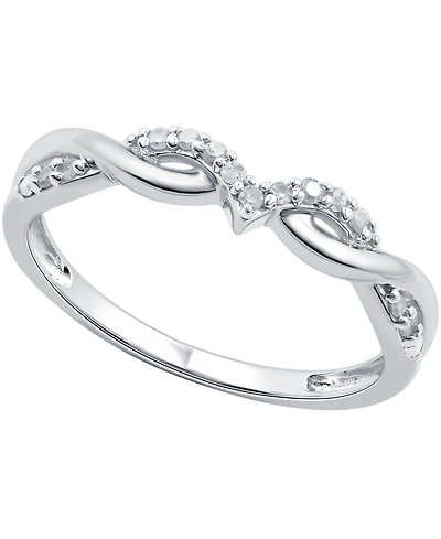 Diamond Twist Ring (1/10 ct. t.w.) Sterling Silver