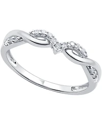 Diamond Twist Ring (1/10 ct. t.w.) Sterling Silver