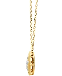 Diamond Sand Dollar 18" Pendant Necklace (1/10 ct. t.w.) in 14k Gold-Plated Sterling Silver