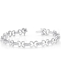 Diamond Butterfly Link Bracelet (1/6 ct. t.w.) in Sterling Silver