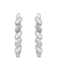 Diamond Swirl Hoop Earrings (1/10 ct. t.w.) in Sterling Silver