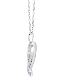Diamond Mom Heart 18" Pendant Necklace (1/10 ct. t.w.) in Sterling Silver