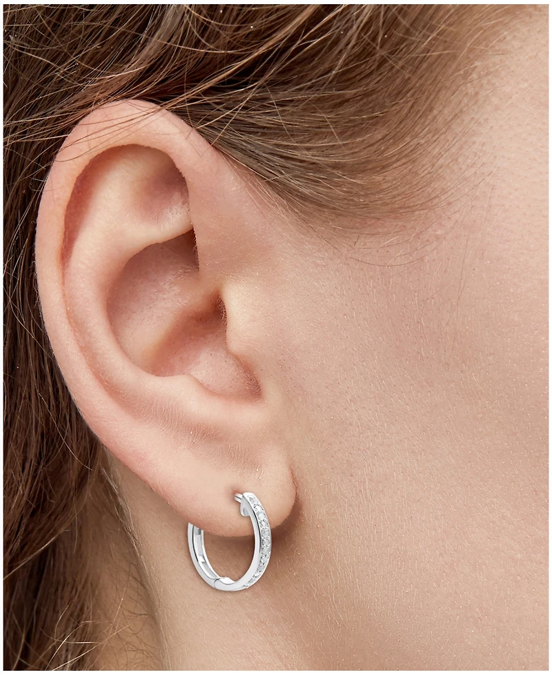 2-Pc. Set Diamond Hoop Earrings (1/6 ct. t.w.) in Sterling Silver & 14k Gold-Plated Sterling Silver
