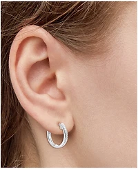 2-Pc. Set Diamond Hoop Earrings (1/6 ct. t.w.) in Sterling Silver & 14k Gold-Plated Sterling Silver