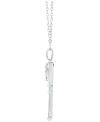 Diamond Heart Key Pendant Necklace (1/10 ct. t.w.) In Sterling Silver