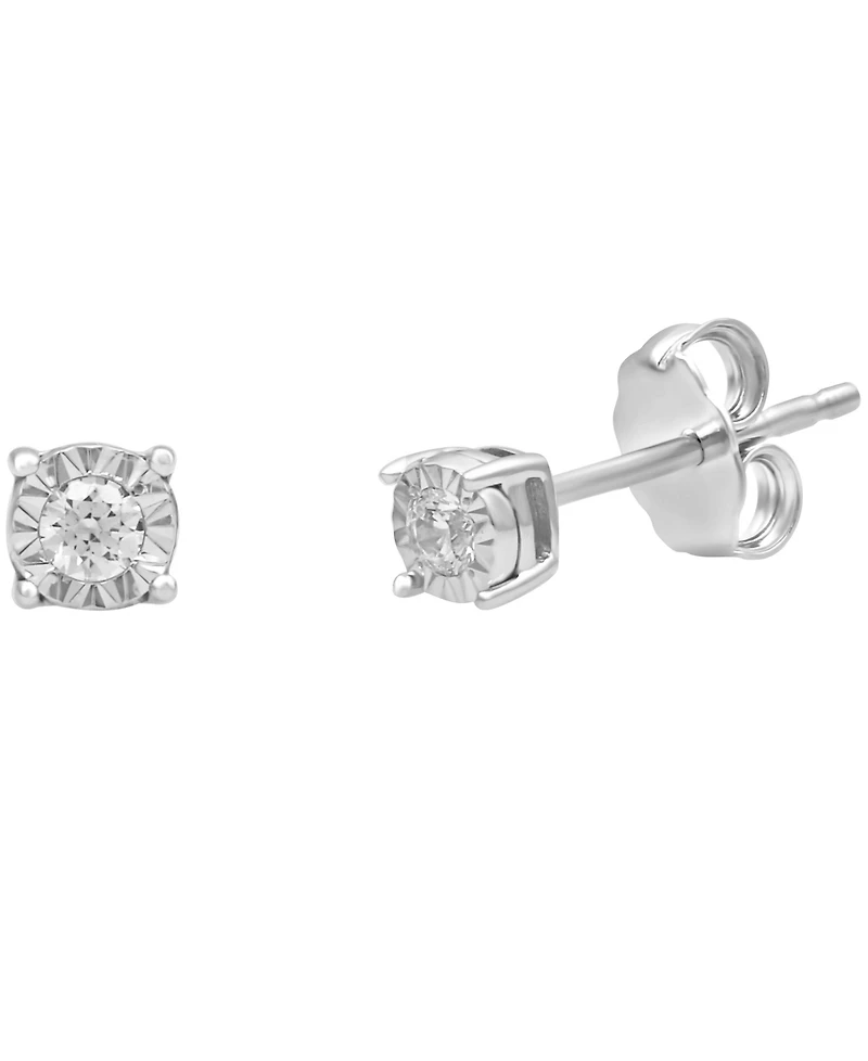 Diamond Round and Square Stud Earring Set ( 1/6 ct. t.w.) in sterling silver